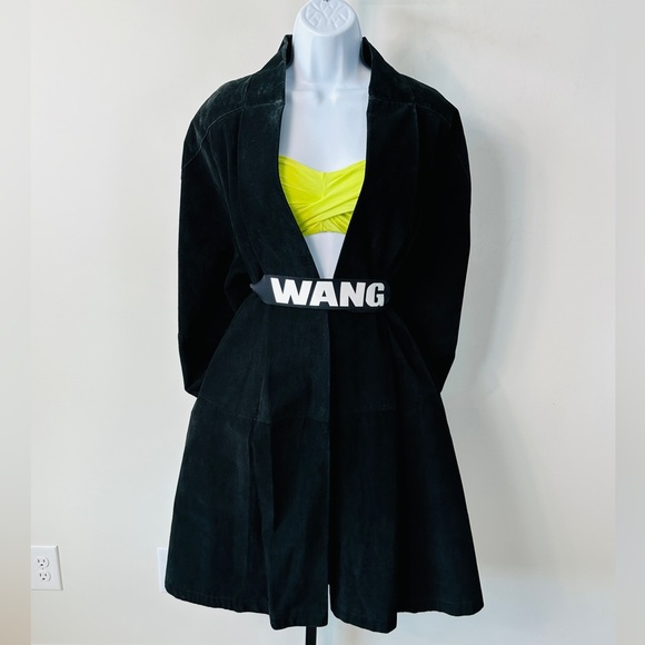 Lovely Black Genuine Leather Suede Swing Jacket Size 14 - Picture 4 of 12